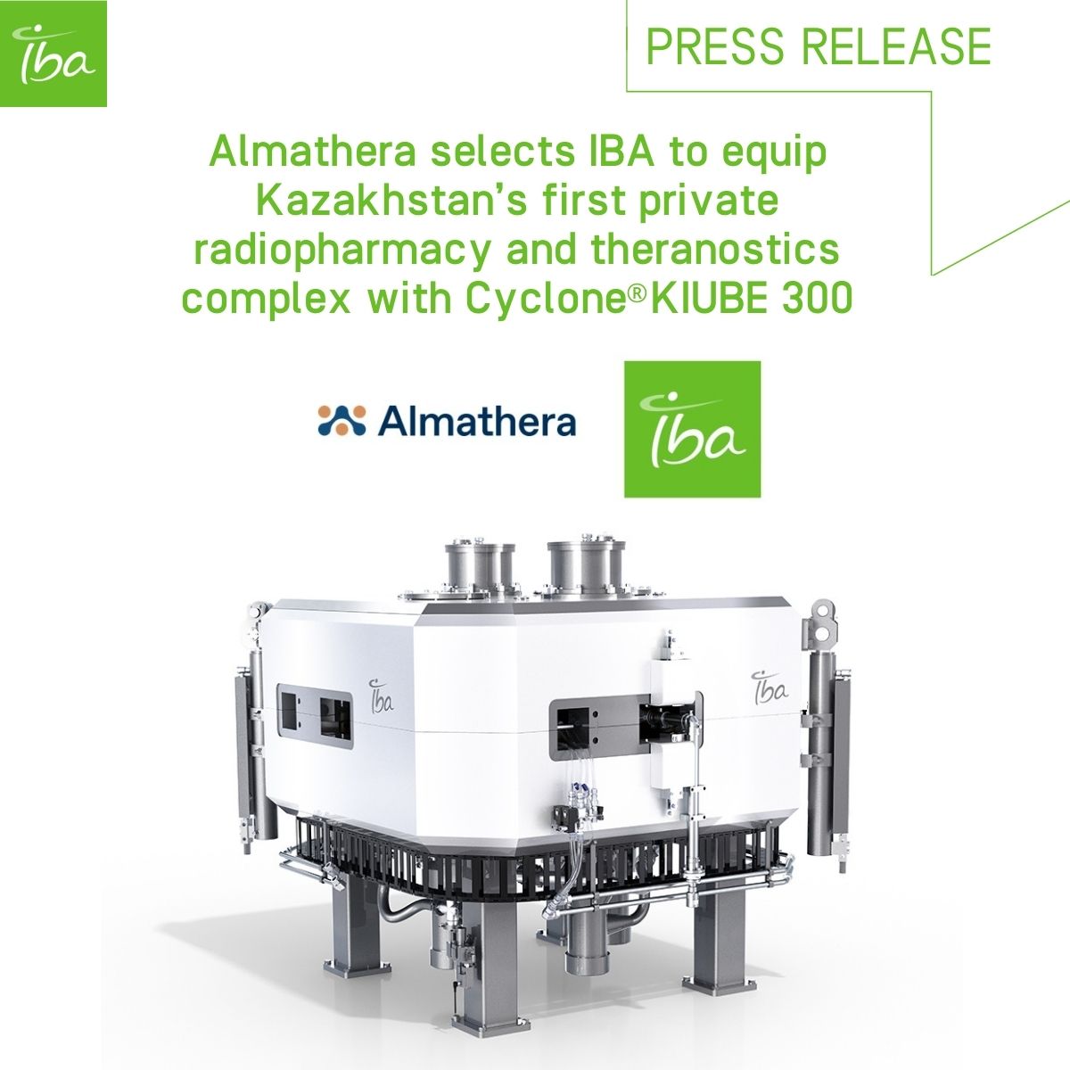 Almathera selects IBA to equip Kazakhstan’s first private radiopharmacy and theranostics complex with Cyclone® KIUBE 300