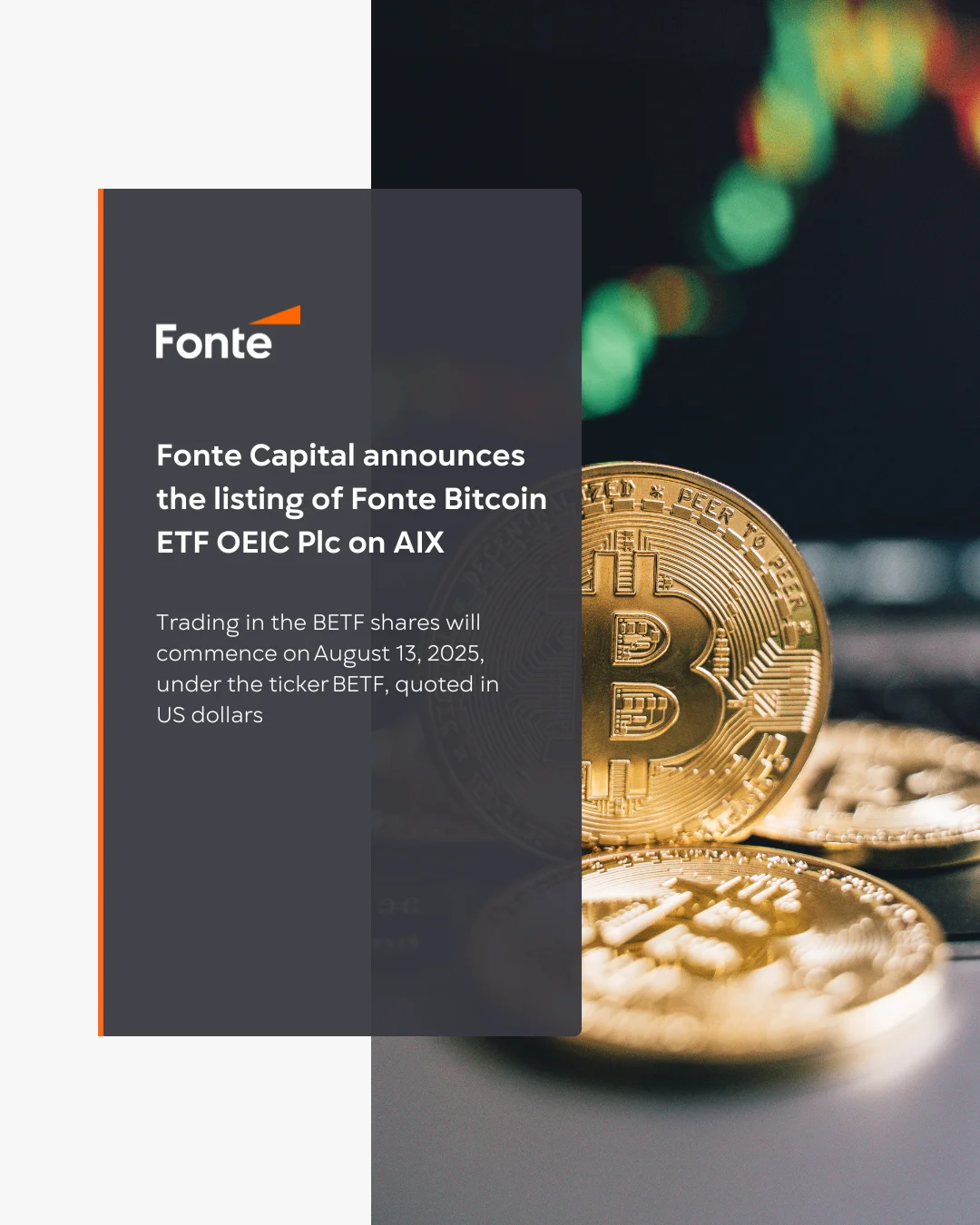 Fonte Capital announces the listing of Fonte Bitcoin Exchange Traded Fund OEIC Plc on AIX