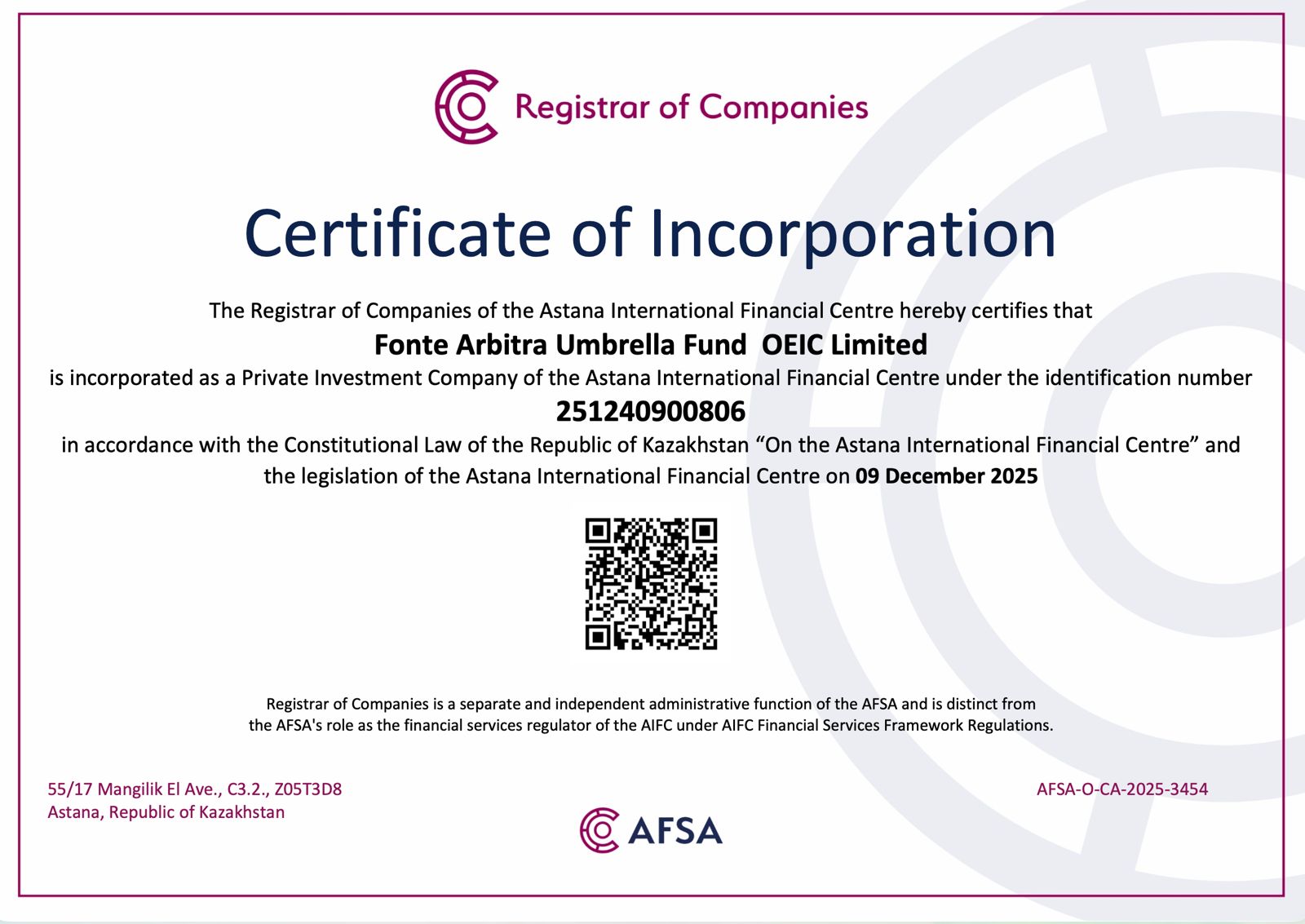 Fonte Arbitra Umbrella Fund OEIC Limited