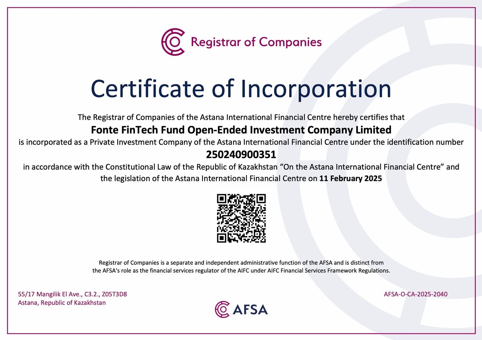 Fonte Fintech Fund OEIC Ltd